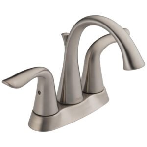 LAHARA® Two Handle Tract-Pack Centerset Bathroom Faucet In Stainless