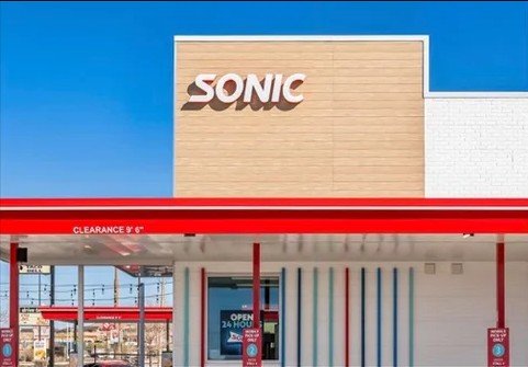 Project Gallery Sonic Drive-In quick-service storefront with metal panel cladding