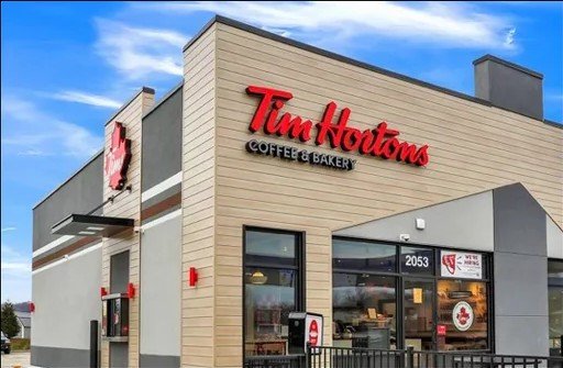 Project Gallery Tim Hortons quick-service storefront with dimensional metal panel cladding